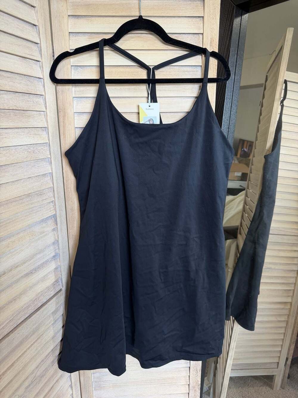 NWT Halara Black Everyday Wannabe Activity Dress + Built-in Shorts 2X
